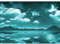 Runa Art Fototapete Meer Nacht Mond 352 x 250 cm Vlies Tapeten XXL Moderne Wandtapete Wohnzimmer Schlafzimmer Türkis 9352011b