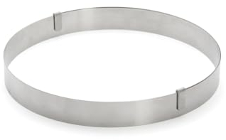 De Buyer - Cercle à pâtisserie extensible de 18 à 36 cm en inox - 3 cm - Fabriqué en France, Cercle Extensible et Gradué, Intérieur Lisse pour Démoulage Parfait, Utilisable à Froid