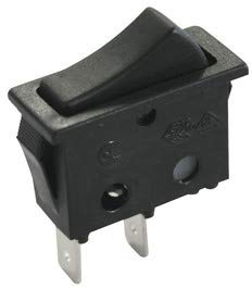 Pulsador basculante 32x14mm, 16A/250V 125ºC, Negro