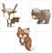 Olgs Babyzimmer Bilder 3er Set | Kinderzimmer Deko Poster DIN A4 | Wandbilder Premium | Tiere Wandposter Mädchen | Windfreunde Baby Waldtiere Hirsch Fuchs Bär