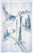 ABAKUHAUS Hiver Rideau de Douche Stalle, Ski Sport Mountain View, Ensemble de Salle de Bain en Tissu en Crochets, 120 x 180 cm, Bleu Blanc