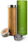 Vital Asanas Bambus Isolierflasche. Thermoflasche aus Edelstahl mit Bambusholz und edler Gravur 500ml - Hochwertige Tee-oder Wasserflasche mit Edelstahl Teesieb - personalisiert mit Wunschname
