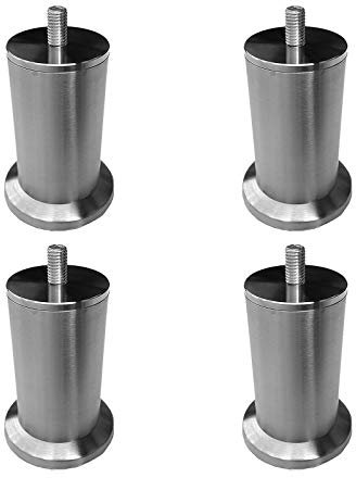 Pieds de Canapé Modernes en Acier Inoxydable Brossé À Tige Filetée M10,Pieds D'armoire de Meubles Réglables,Pieds de Lit,Pieds de Table Basse en Verre,18 Tailles,Lot de 4 (5.8cm/2.3in)