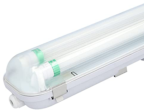HOFTRONIC - LED-Feuchtraumleuchte 150cm 3000K Warmweiß 60W 9600lm 160lm/W Flimmerfrei Verlinkbar T8 Werkstattlampe IP65 Wasserfest Wannenleuchte Doppel für Garage Keller Büro