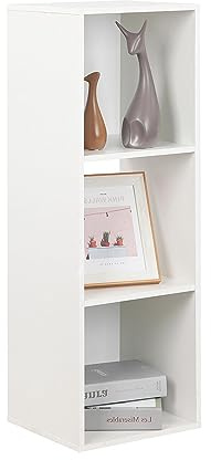 PACHIRA E-Commerce Bücherregal aus Holz, Würfel-Schrankschrank, DVD-Regal, Aktenordner für Wohnzimmer, Schlafzimmer, Arbeitszimmer - 3 Ebenen, Jeder Würfel 28,5 cm, Weiß