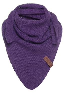 KNIT FACTORY - Coco Dreiecksschal Junior - Mädchen Strickschal mit Wolle - Halstuch Kinder - Lila Kinderschal - Umschlagtücher aus Hochwertige Qualität - Kinder Schal - 140x60 cm - Purple