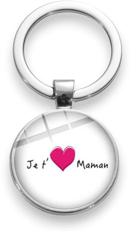 WAY2BB - Porte-clés Cadeau maman - Je t'aime maman - Porte-clefs maman - Fête des mères - Anniversaire maman