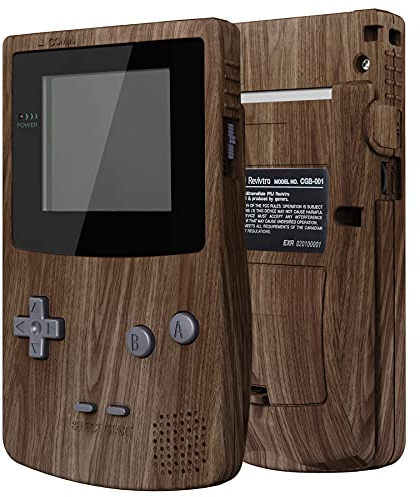 eXtremeRate IPS Ready Upgraded Case&Tasten für Gameboy Color, DIY-Ersatz Full Hülle Gehäuse für gbc OSD IPS&Reguläres IPS&Standard-LCD(Holz Optik)–KEIN Konsole&KEIN IPS-Bildschirm