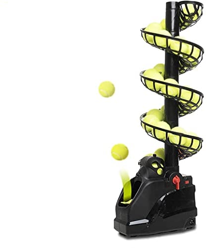 Tennis Maschine(6 Tracks Max 20 Bälle) Ballwurfmaschinen Für Selbsttraining,Anfänger/Trainer/Zuhause/Gericht/Garage,für alle Stufen/Alter,AC&Batterie