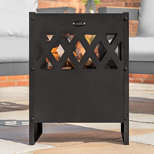 Harrier Braseros d'Extérieur [5X Styles] - Foyers de Jardin | Grille Barbecue en Option (Brasero Seul, Brasero Carré [40 cm])