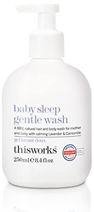 This Works Baby Sleep Gentle Wash, a 98% Natural Hair & Body Wash, Infused with Lavender, Camomile & Lemon Balm for Gentle Cleansing, Free from Sulphates & Phthalates, Suitable for 6+ Months, 250ml