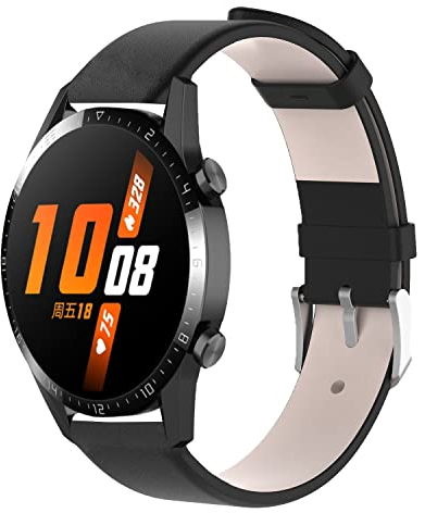 KUTEWEU 20mm Armbänder für Huawei Watch GT3 42mm, Leder Ersatzband Verstellbares Uhrenarmband,Armbänder Strap für Huawei Watch GT2 42mm/Watch 2/Honor Watch SE/Honor MagicWatch2 42mm (Schwarz)