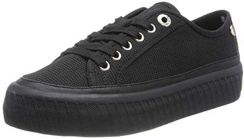 Tommy Hilfiger Mujer Vulcanized Sneaker Zapatillas, Negro (Black), 41 EU