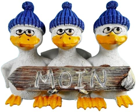 Souvenir Magnet Moin Möwe See 7 x 6 x 1,8 cm Kühlschrankmagnet Figur Deko GCG 3600, Mehrfarbig