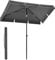 SONGMICS Parasol 230 x 150 cm, Protection Solaire UPF 50+, Inclinable sur 30° dans Les 2 Sens, Hauteur Réglable, avec Sac de Transport, pour Jardin, Terrasse, sans Base, Gris GPU044G01