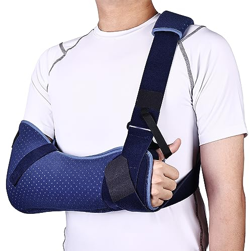 Willcom Armschlinge Schulter, Schulterstütze mit Taillengurt für Männer und Frauen, Arm Schlinge für Rotatorenmanschettenriss, Hand, Handgelenk, Ellenbogen nach der Operation(Rechts,S,63-78CM)