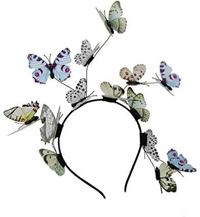 Frauen Mädchen Party Fee Schmetterling Haar Stirnband Stirnband Tiara Hoop Fascinator Für Pageants Hochzeit Prom Geburtstag (Plain)