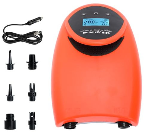 TONSIM Portable Electric 20PSI High Pressure SUP Air Pump with 12V Car Connector, Dual Stage Inflation & Deflation, Auto-Off Feature | Ideal for Stand Up Paddle Boards, Boats, Kayaks, and Air Mattress