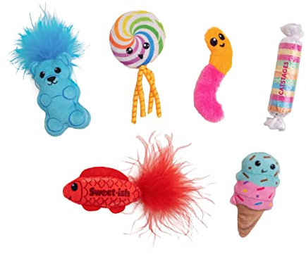 Catstages Kitty Sweet Treats Plush Catnip Cat Toys - 6 Pack