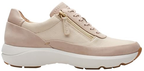 Clarks Women's Tivoli Zip Sneaker, Sand Combi, 6 UK