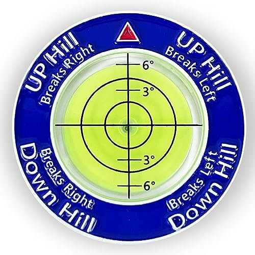 KeoPuals Golf Green Reader Golf Putting Green Reading Golf Accessories Golf Ball Marker with Level Aid Bubble Golf Training Tool to Improve Your Putting Game Metal Read Greens (Navy)