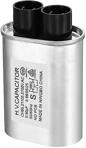 PATIKIL Micro-ondes Condensateur, 0.9uF AC 2100V Haute Tension Condensateur 7mm Broche Distance pour Universel Micro-ondes Four, Argent Ton
