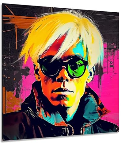 Kunstgestalten24 Leinwandbild Pop Art Portrait Andy Warhol Bild Kunstdruck Wanddeko