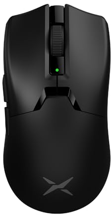 DeLUX M800Ultra Mouse Gaming Wireless, 55g, MCU Nordic 52840, Frequenza di Polling 1000Hz, Sensore PAW3395 26000DPI, Durata Della Batteria Fino a 120 ore, Tri-mode, Interruttori Huano (Nero - 600mAh)