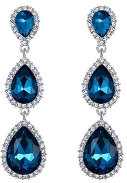 TOFBS Pendientes Largos Gota Cristal Circonio Cúbico Brillantes Elegantes Joyería Mujer Fiesta Boda Noche Lujo