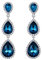 TOFBS Tropfen Ohrringe Zirkonia Kristall Schmuck Damen Hängend Elegant Luxuriös Glänzend Hochzeit Abend Accessoires Silber Schwarz