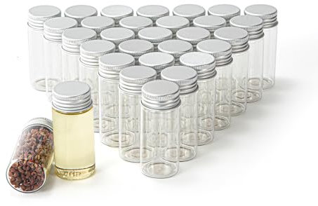 30-ml-Glasfläschchen, 30 Stück, mit Aluminium-Schraubverschluss, 30 transparente Glasflaschen