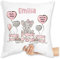 Kissen 40x40 Zierkissen - Baby Geschenk zur Geburt Mädchen Elefant personalisiert Name Geburtsdaten I Taufe - 40 x 40 cm - Weiß - personalisierte geburtskissen babygeschenke Geburtsgeschenk