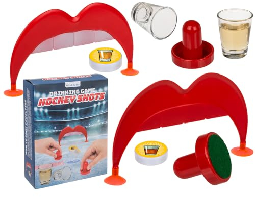 ReWu Trinkspiel Hockey Shots - Inklusive Toren Putter Bällen Shot-Gläsern - Partyspiel Partyspaß Erwachsene Ice-Hockey Geschenk Geschenkidee Geburtstag Jungesellenabschied