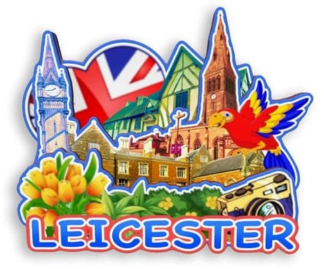 Quwsne Refrigerator Magnet Leicester UK Fridge Magnet City Travel Souvenirs Tourist Gifts 3D Classic Landmarks Handmade Crafts Home Decoration -1484, QS-WC-1484