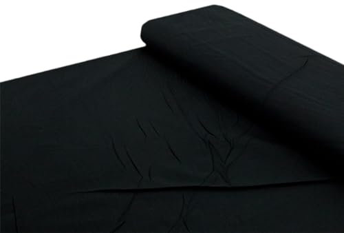 Baumwoll Stoff 100% Baumwolle uni schwarz - Meterware ab 25 cm x 150 cm - Stoff zum Nähen