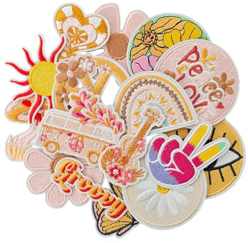 ZESION 16Pcs Iron on Patches for Children, Embroidered Applique Patches for Clothes, Hats, Jeans, Pants, Jackets,Backpacks Repair and Decoration/Yellow
