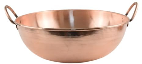 HGZLQKD Copper Pot Copper Cookware Stew Pan Handmade Cooking Pot Whipping Bowl Kitchen Cookware Dry Pot Copper Jam Pot for Hiking, 30cm