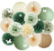 Party Deko Salbeigrün Papierlaternen Pompons Deko Salbei Beige Party Deko Olivgrün mit 3D Schmetterling Weiß für Babyparty Deko Beige Grün Brautparty Geburtstag Hochzeit Verlobung Gartenparty Deko