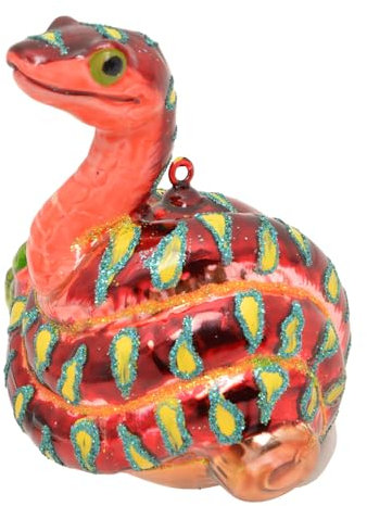 Krebs Glas Lauscha - Weihnachtsdekoration/Christbaumschmuck aus Glas - Schlange - Größe: ca. 9 cm