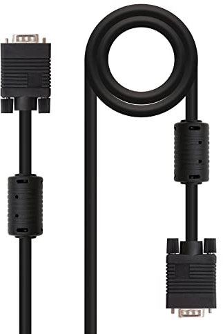 Brightium SVGA-Kabel mit Ferritkern zur Reduzierung elektromagnetischer Störungen, HDB15-Stecker auf HDB15-Stecker, ideal für hochauflösende Videoverbindungen, Länge 50 m.