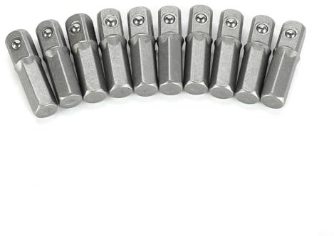 Aprilsunnyzone 10Pcs Socket Adapter Converter,For Quick Change Socket Adapter Converter,1/4 Hex Shank To 1/4 Square Drive 25Mm,Tight Grip,Perfect Fit