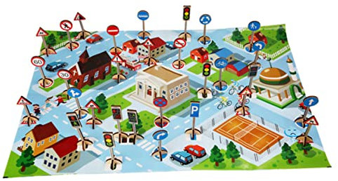 UPKOCH Jouets en Bois avec Panneaux De Signalisation | Jouets Éducatifs Montessori pour Enfants | Style