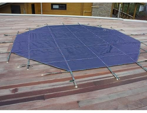 JLXJYS Round Winter Pools Covers - 24ft/18ft/15ft/14ft/12ft/10ft/8ft/7ft/6ft/5ft Dia, Blue Large Swimming Pool Safety Cover, Custom Size(12ft/3.7m)