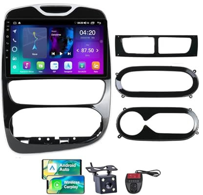 HTXPSM - Radio estéreo para coche de 9 pulgadas y 2 DIN con Android 13, reproductor para Renault Clio 4 BH98 KH98 2012-2016 con 4G WIFI integrado, CarPlay, Android Auto, navegación GPS, DSP, FM, RD