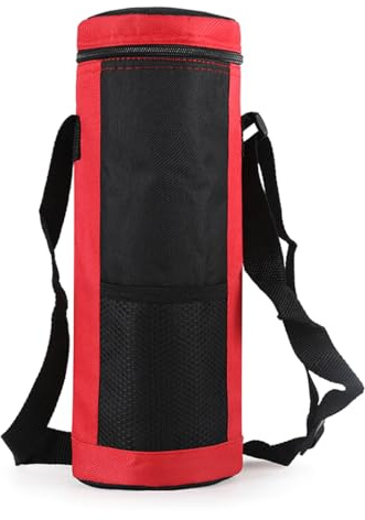 Timcryxient Wasserflasche, Oxford-Tragetasche, wasserdicht, 1,5 l, Aufbewahrungstasche, Universal-Schutzhülle, für Reisen, Wandern, Zubehör, Rot, rot, rot