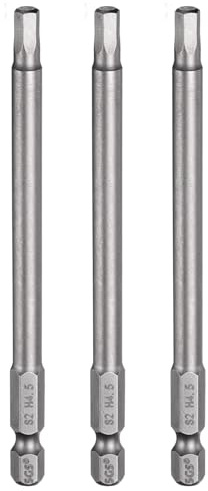 sourcing map H4.5 Hex Head Drill Bit Wrench 4.5mm 1/4 4 L 3pcs | Hex Shank Metric Flat Magnetic Hexagonal Screw Driver Socket Industrial Screwdriver Power Bits 100mm