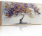 MHARTK66 Lila Baum Bilder Mit Rahmen Holz, Lebensbaum Leinwand Bild Aesthetic, 50x100 cm Groß Wandbilder Wohnzimmer, Modern Wanddeko Kunstdruck Schlafzimmer Esszimmer Flur Badezimmer