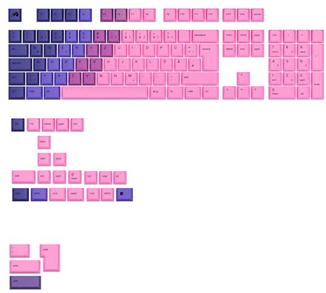 GLORIOUS GPBT Gradient Tastenkappen (115x) Cherry-Profil, Nebula Purple | Thermosublimationsverfahren, Proprietäre Schriftart, Satte Akustik, Feine Oberflächenstruktur, Für MX-Schalter & PC-Gamer