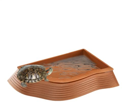 Wassernapf für Schildkröte | Teller zum Einweichen und Füttern von Reptilien | Tamber für Erwerb, Schwimmbad für Hydratation und Nahrung, Widerstand und rutschfester Schildkrötenlebensraum und Wippe
