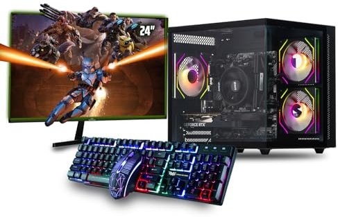 Veno Scorp Gaming PC 24 100Hz Bundle AMD Ryzen 5 5500 Processor Nvidia RTX 3050 6GB Graphics Card - 16GB 3200MHz Ram - 1TB NVMe SSD - 550W PSU - Windows 11 - WiFi - Mini Nem 3